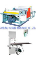 Toilet paper roll slitting rewidning machines