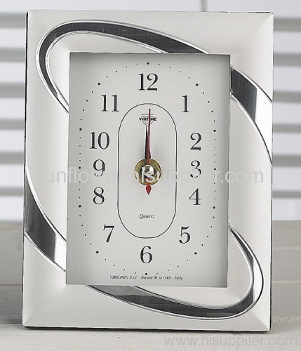 Silver Plated Photo frame Clock