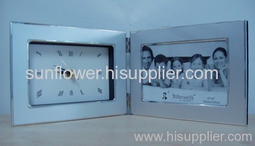 Twin Photo Frame with Clock