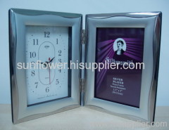 SILVER FRAME WITH CLOCK