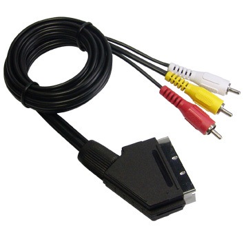 Scart cable plug to 3RCA