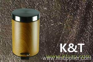 Stainless steel wood grain trash can