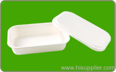 Biodegradable disposable bagasse food box