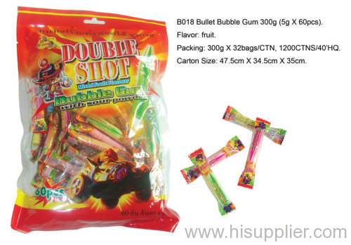 B018 Bullet Bubble Gum 300g (5g X 60pcs).