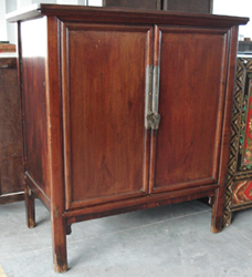 Antique natural color elm wood cabinet