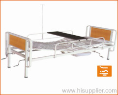 Double crank hospital bed with toilet