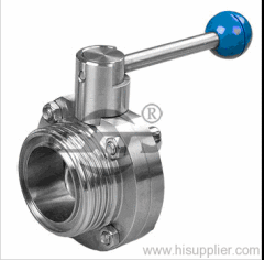 Sanitary butterfly valve(welded,clamp, Male thread)