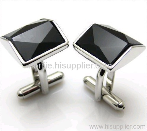 2011 Elegant Black Agate Cuff links