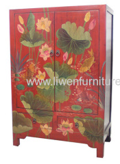 Red reproduction wooden cabinet