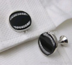 2011 Clear Crystal Black Onyx Cufflinks