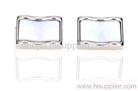 White Natural Shell Cufflinks