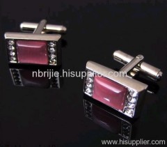 Pink Opal Crystal Cufflinks