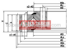 Cross roller slewing bearing with external teeth