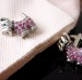 High-quality Pink Crystal Cufflinks