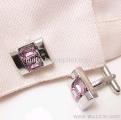 Fahion Pink Crystal Cufflinks