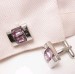 Fahion Pink Crystal Cufflinks