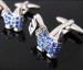 Blue Men's Crystal Cufflinks