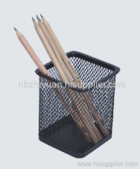 Black Metal Mesh Pen Holder