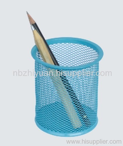Blue Wire Mesh Pencil Holder