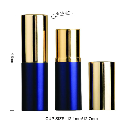 dark blue aluminum lipstick container