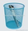 blue Metal Mesh Garbage Bin