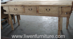 Antique elm wood table