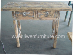 old Elm wood side table