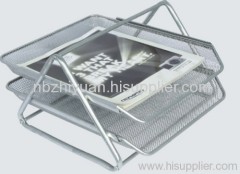 Silver Metal mesh desk tray