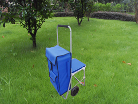 Folding fabric cart with chair