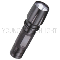 1W LED metallic portable black flashlight