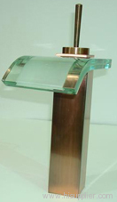 Glass waterfall shower faucet