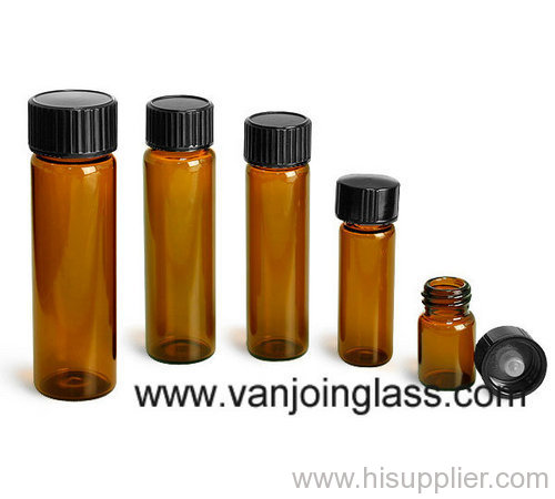 Amber Tubular Glass Bottle