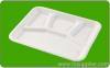 Disposable decomposable bagasse food tray