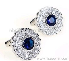 High-quality Blue Crystal Cuff links