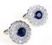 High-quality Blue Crystal Cuff links