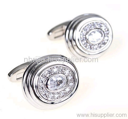 White Crystal Cufflinks