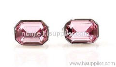 Pink Crystal Cufflinks