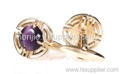 Purple Crystal Cufflinks