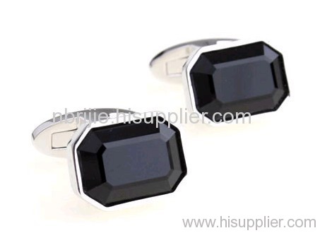 Classic Black Crystal Cufflinks