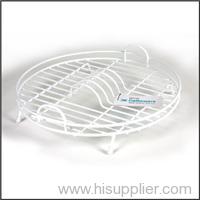 White Plastic Coated Round Dish Drainer