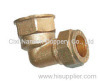 Brass compression elbow pipe fitting