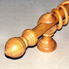 wooden curtain pole