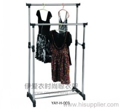 Double pole clothes rack