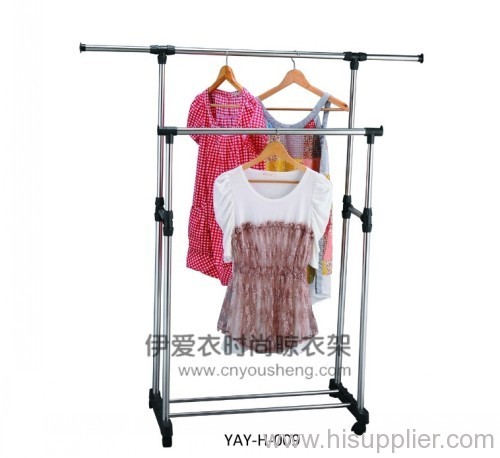 Multifunction double pole clothes rack