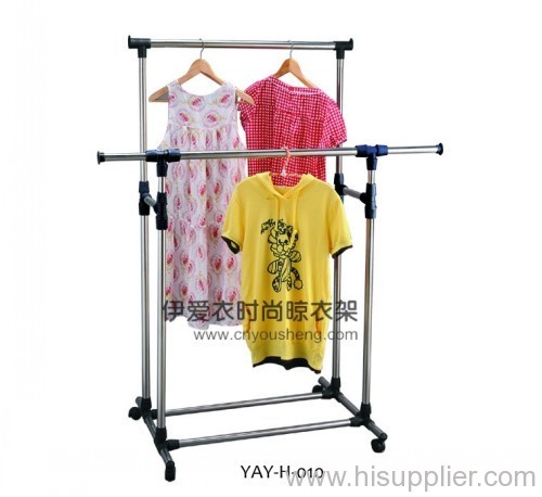 Multifunction double pole clothes rack