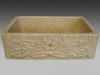 beige marble single bowl italy carving kitchen sink