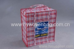 pp woven bag with handle and zipper closure