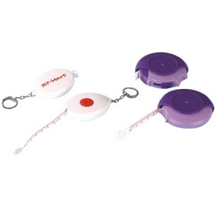 colorful round tape measure with keychain
