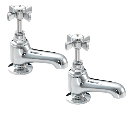 Crosshead Brass Bath Pillar Taps