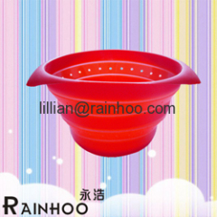 silicone bowl, folded baket, collapsible salad bowl, silicone streamer